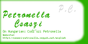 petronella csaszi business card